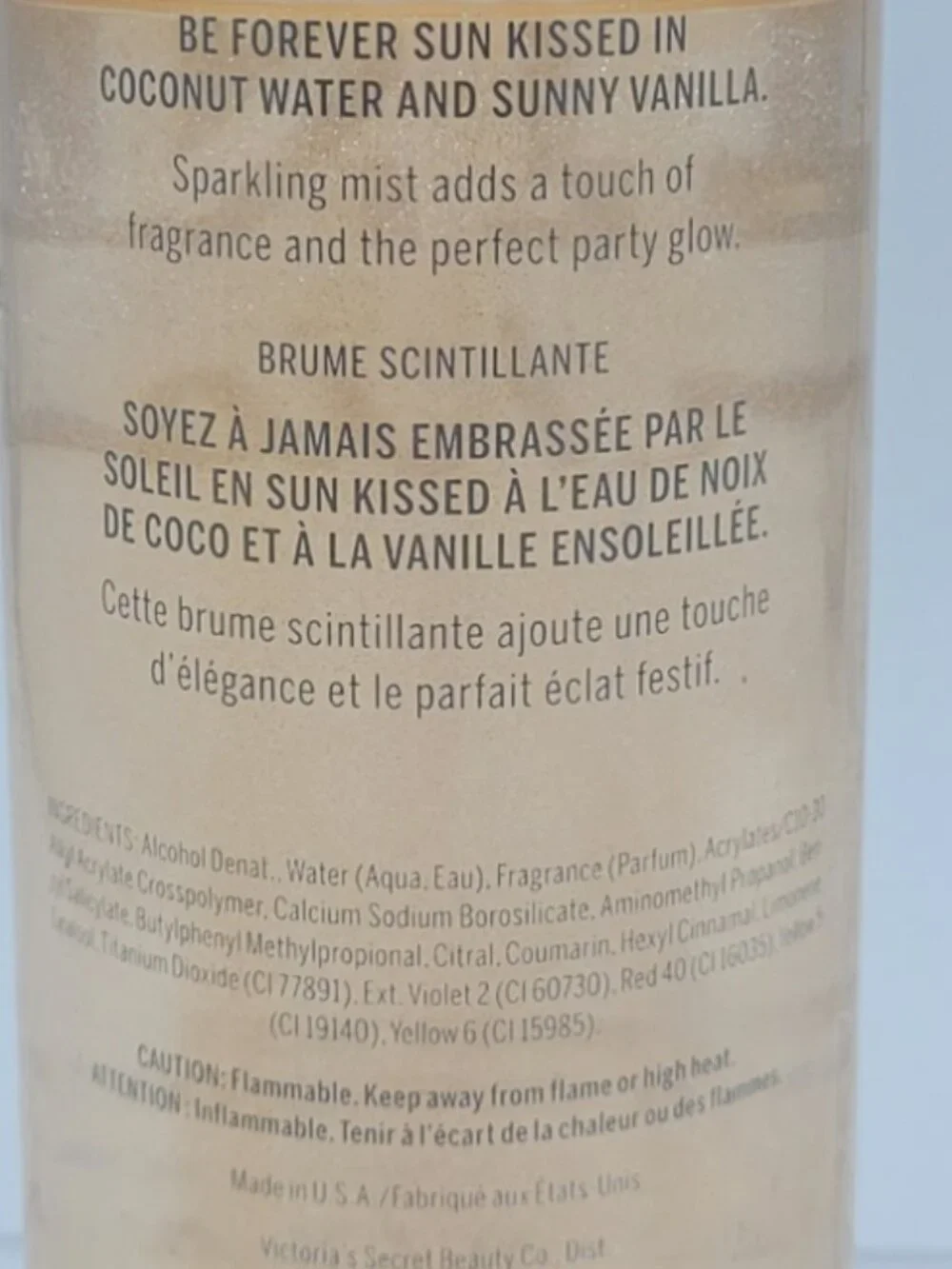 PINK Victoria's Secret Sunkissed Shimmer Mist 8.4 fl oz (250 ml) ABOUT 90% FULL